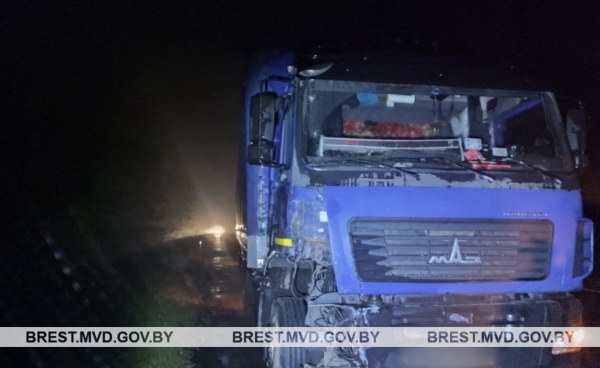 Житель Бреста на МАЗ врезался в припаркованный автомобиль Житель Бреста на МАЗ врезался в припаркованный автомобиль