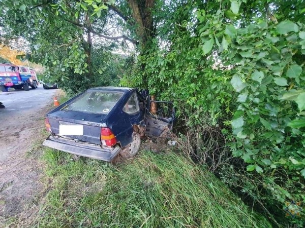 20-летний бесправник врезался в дерево в Кобринском районе 20-летний бесправник врезался в дерево в Кобринском районе