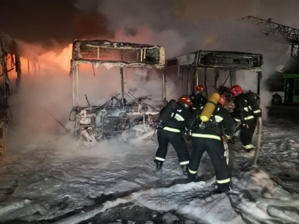 В витебском автопарке сгорели три автобуса