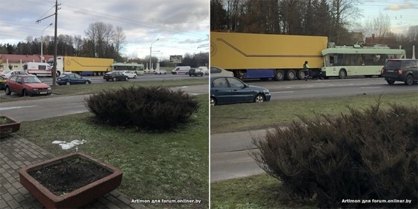 В Минске кабину троллейбуса смяло после столкновения с грузовиком В Минске кабину троллейбуса смяло после столкновения с грузовиком