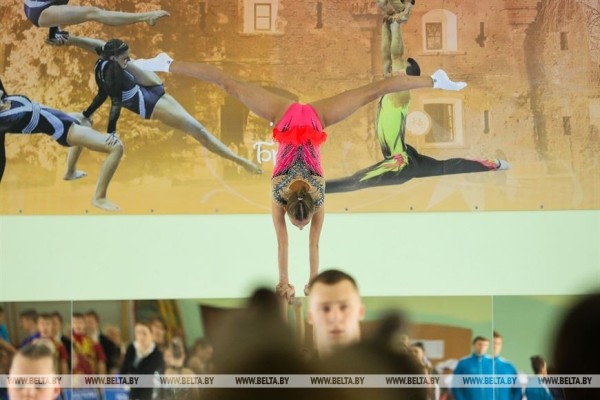 Более 100 спортсменов из Беларуси и России выступают на турнире по спортивной акробатике в Бресте