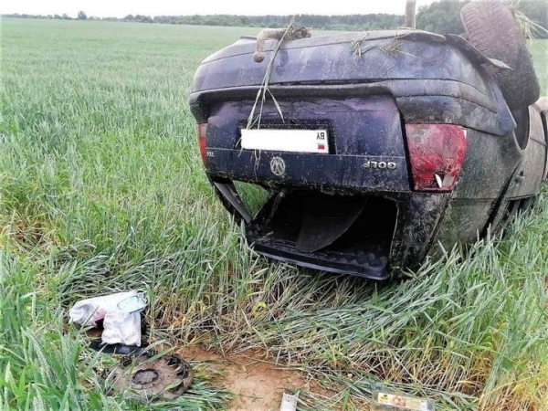 Мать ребенка во время движения решила поднять игрушку - Volkswagen вылетел в кювет Мать ребенка во время движения решила поднять игрушку - Volkswagen вылетел в кювет